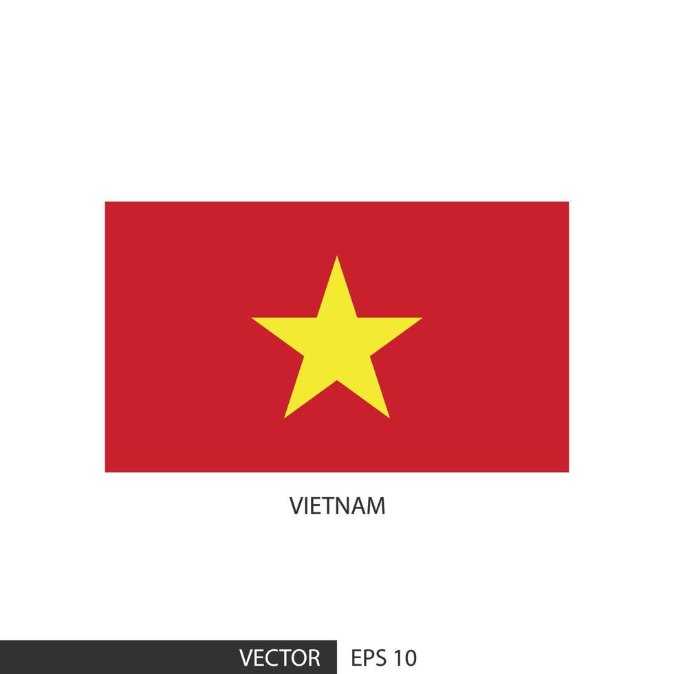 bandeira quadrada do vietnã em fundo branco e especifique é vetor eps10.