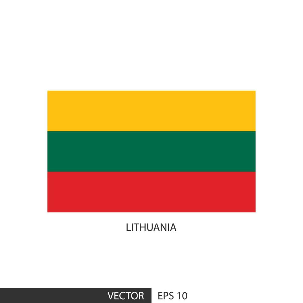 bandeira quadrada da Lituânia em fundo branco e especificar é o vetor eps10.