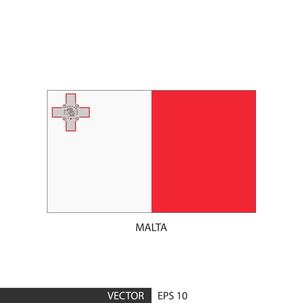 bandeira quadrada de malta em fundo branco e especificar é vetor eps10.