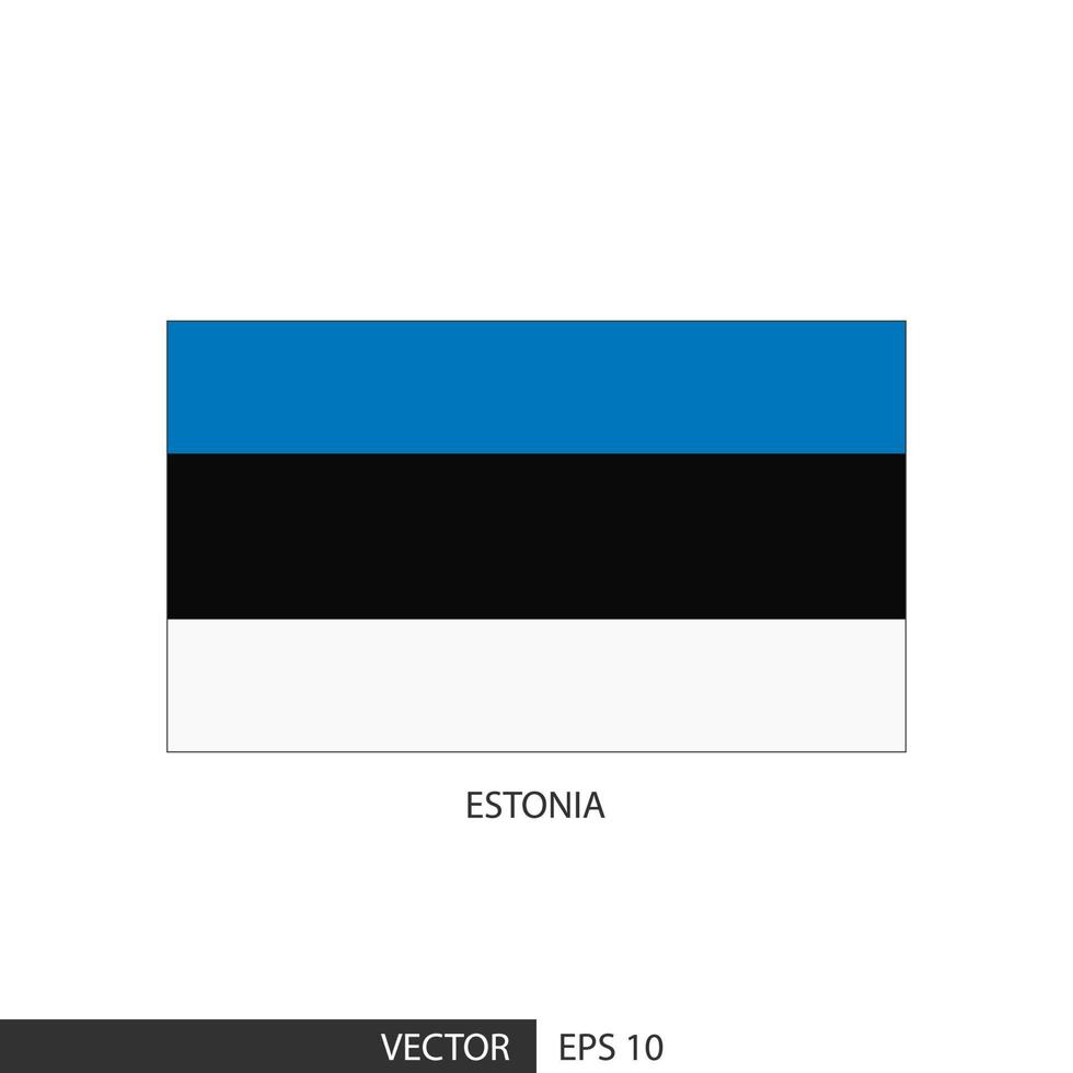 Bandeira quadrada da Estônia em fundo branco e especificar é o vetor eps10.