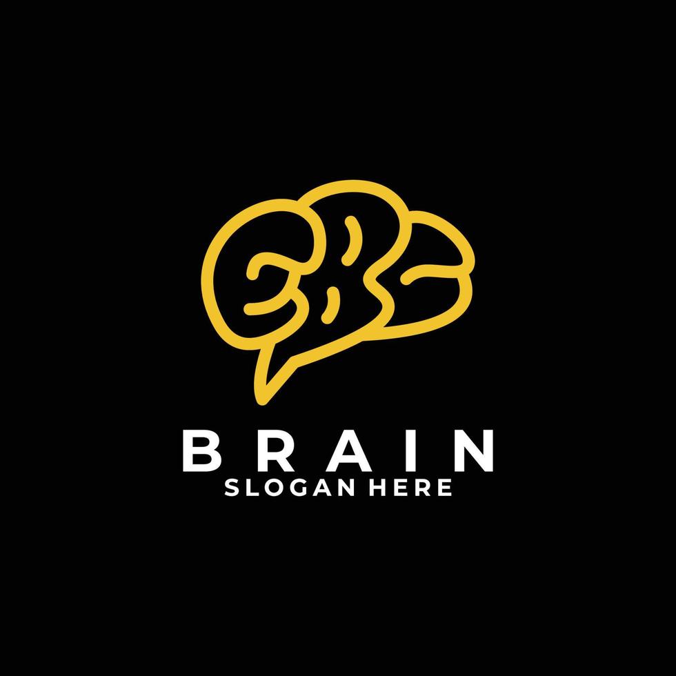 vetor de ícone de logotipo de ideia de cérebro isolado