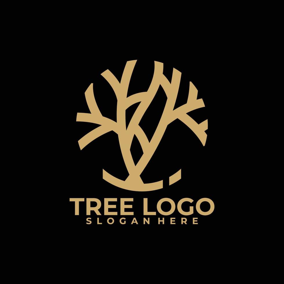 vetor de design de logotipo de árvore abstrata