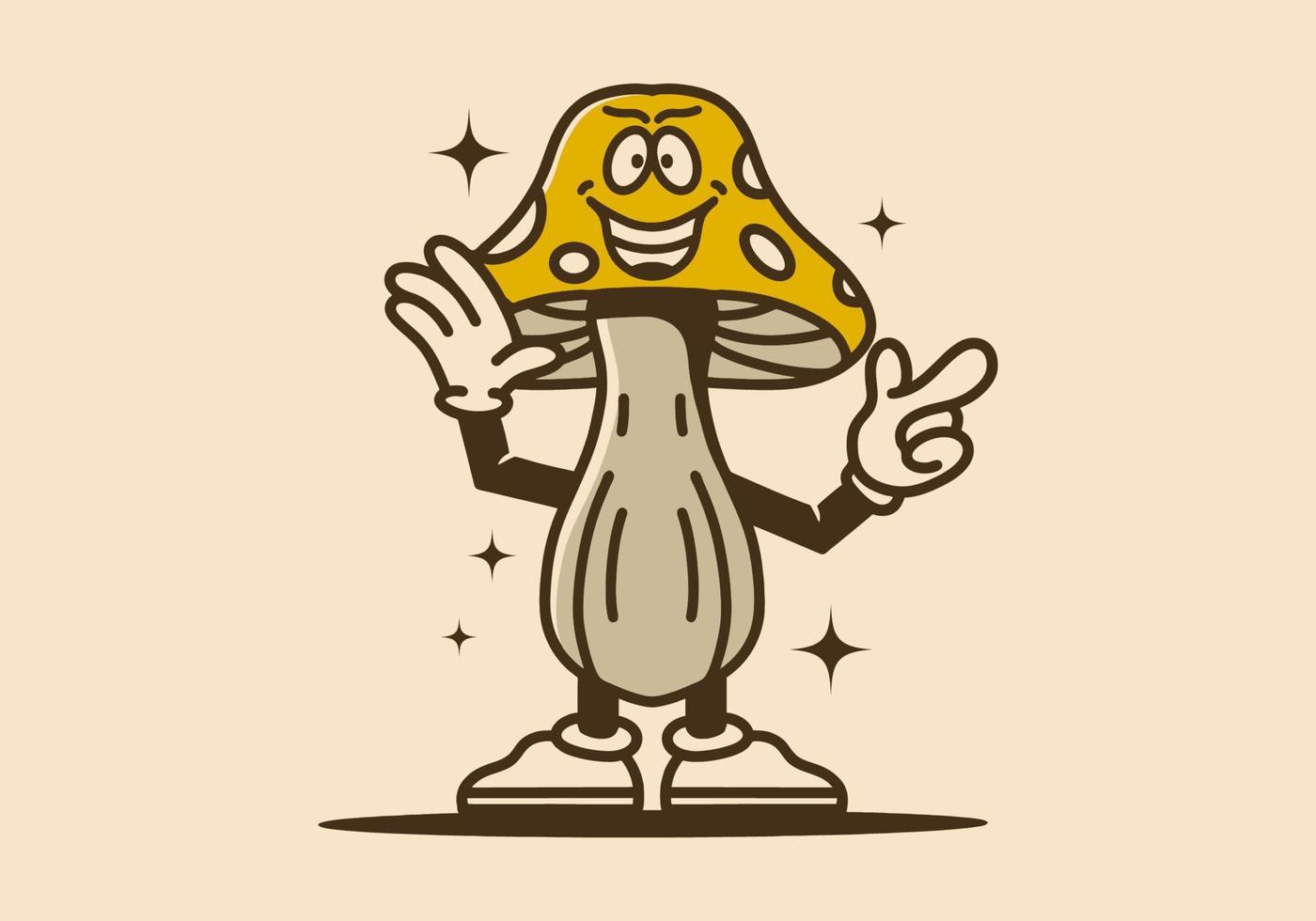 design de ilustração de mascote de um cogumelo vetor