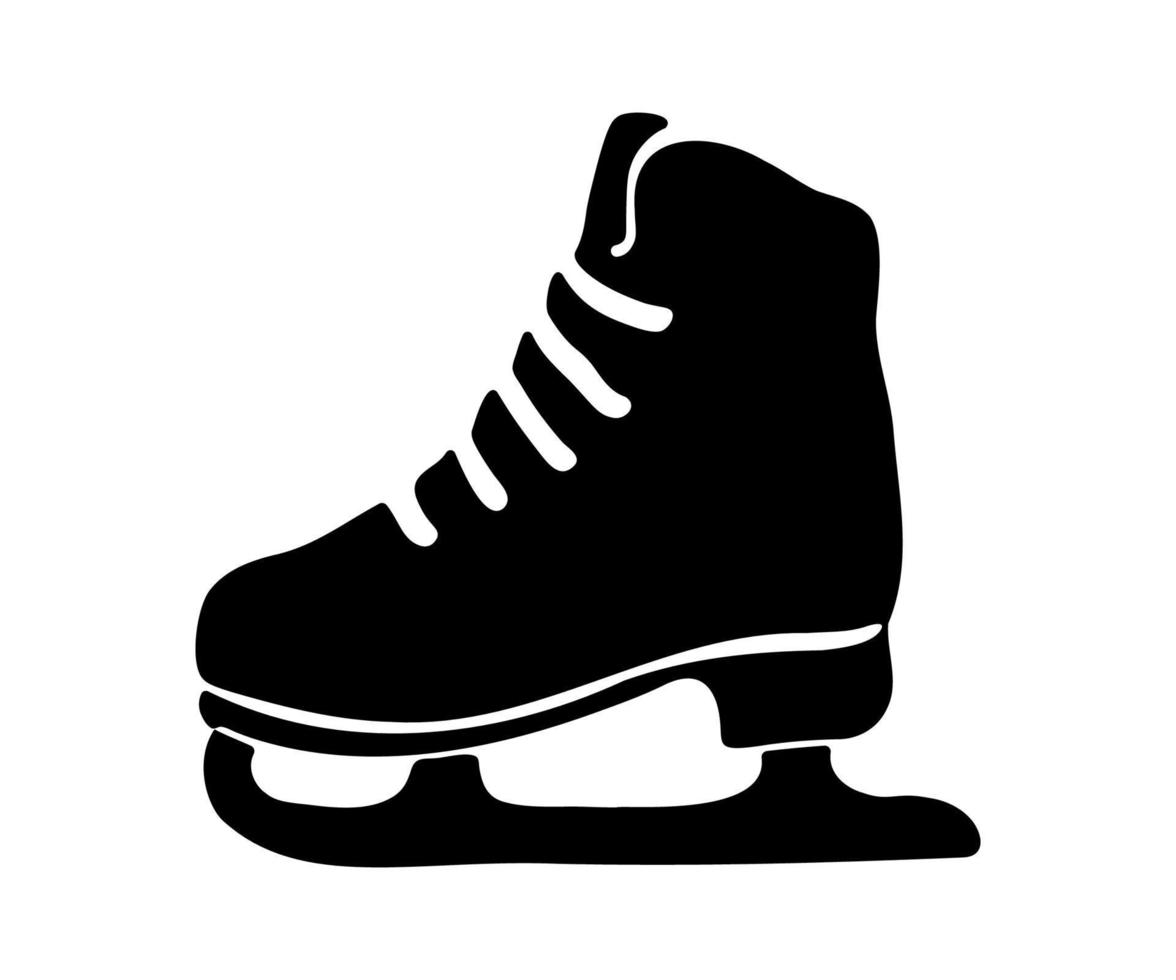 logotipo de skate abstrato preto e branco. o símbolo dos esportes de inverno vetor