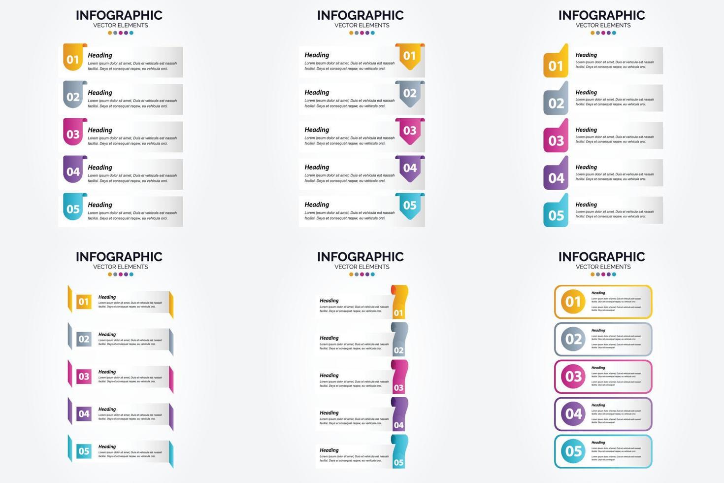 conjunto de design plano de infográficos de ilustração vetorial para folheto publicitário e revista vetor