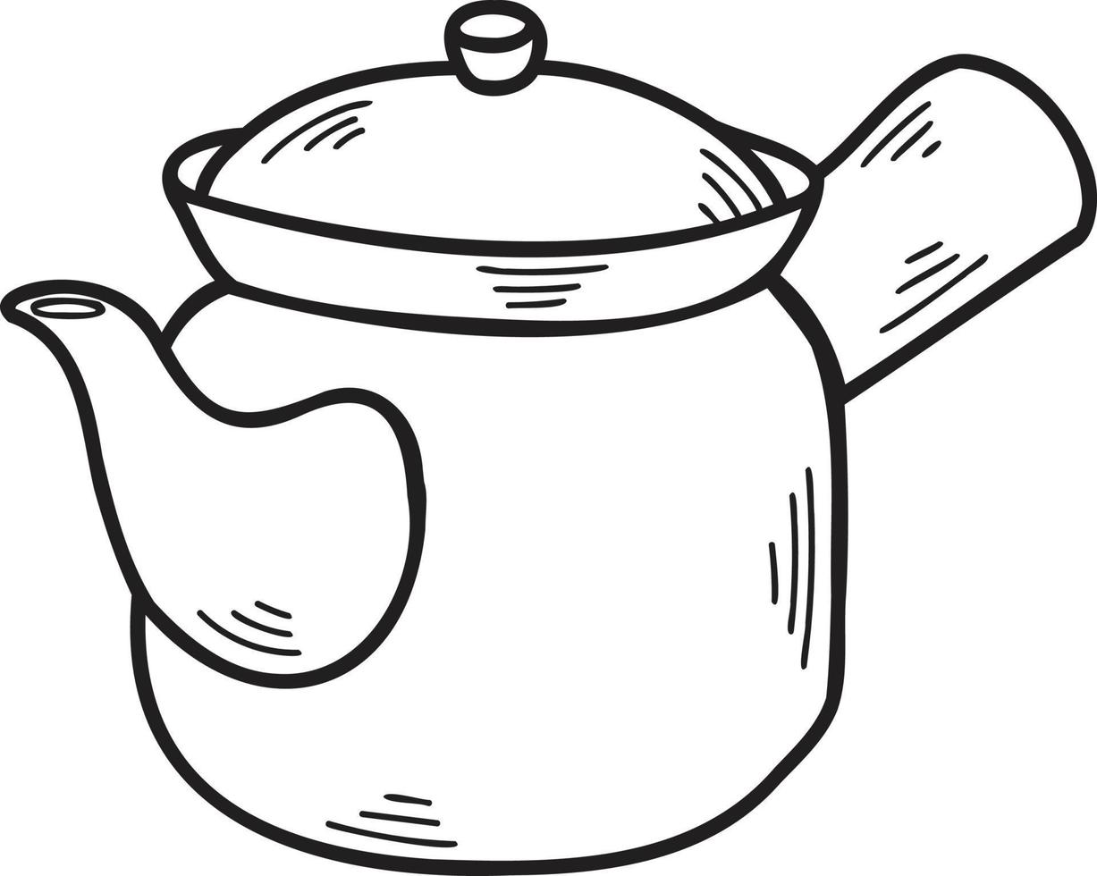 bule desenhado à mão ilustração de comida chinesa e japonesa vetor