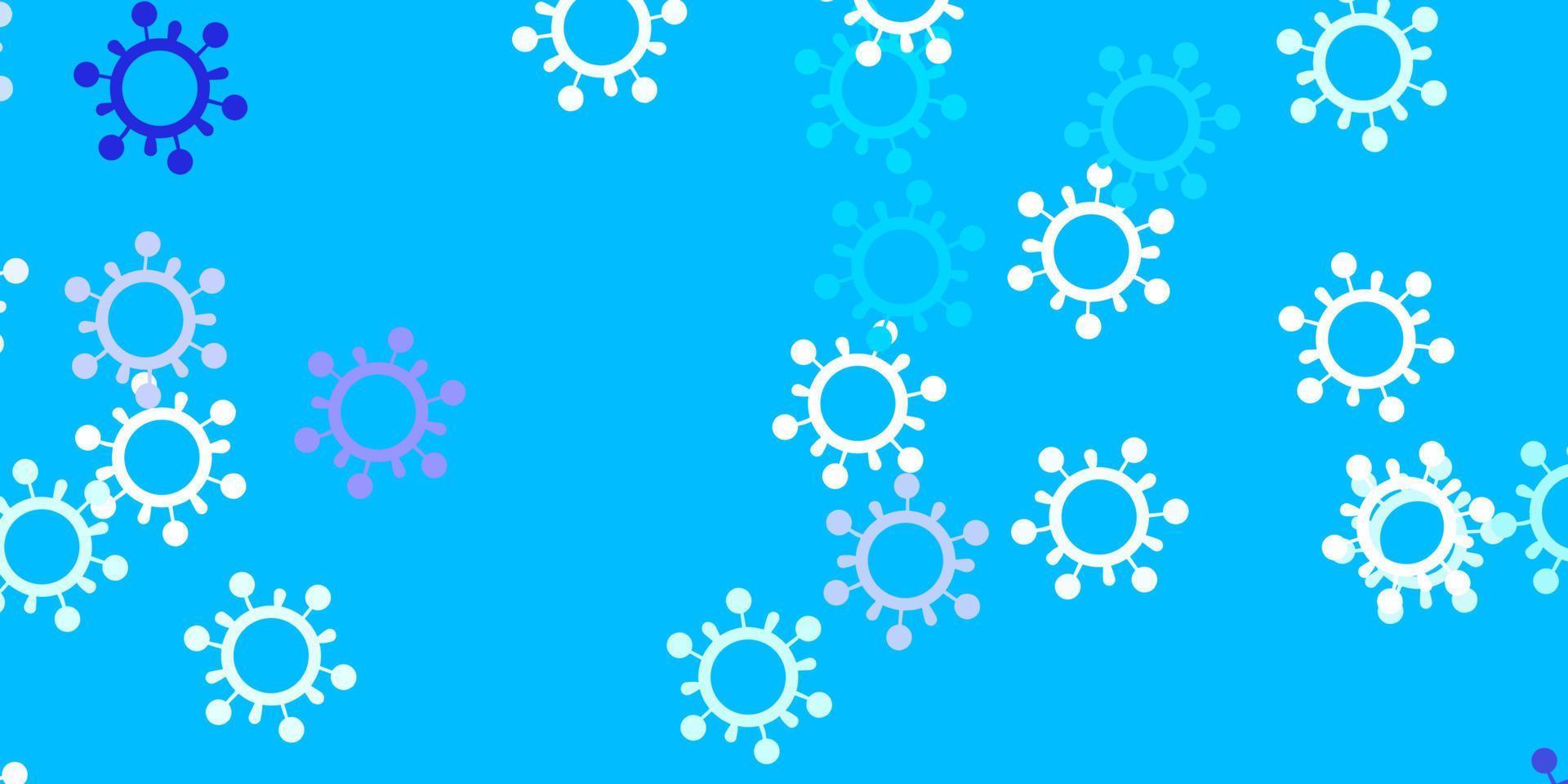 pano de fundo rosa claro, azul vector com símbolos de vírus.