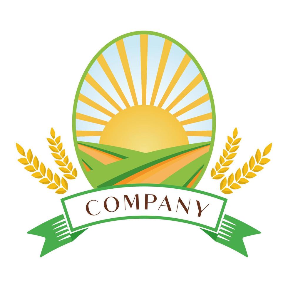 agricultura e logotipo vetorial de fazenda orgânica vetor