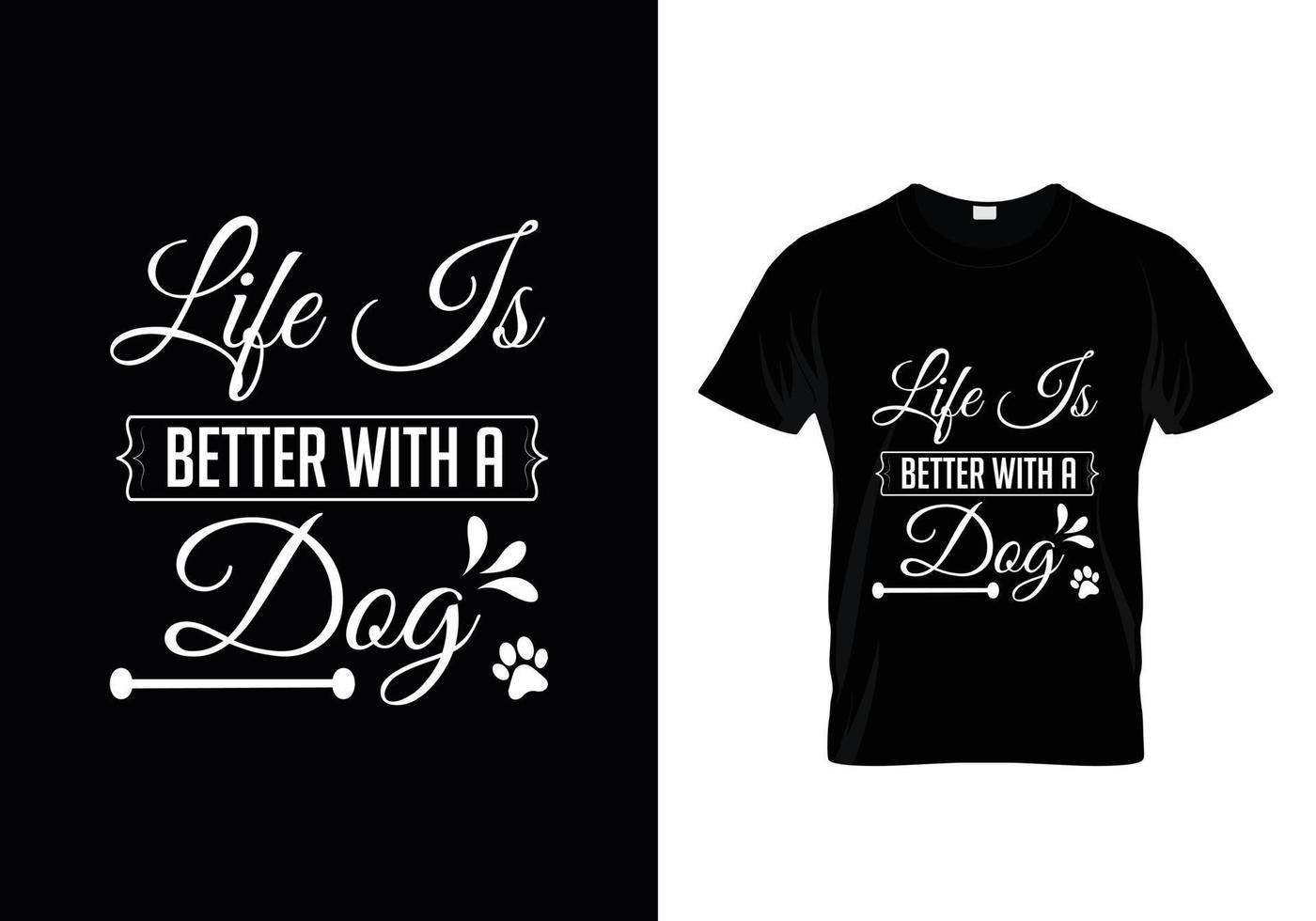 design de camiseta de cachorro. design de pata para amantes de cães. dizendo - meu cachorro pensa que eu sou ótimo. vetor