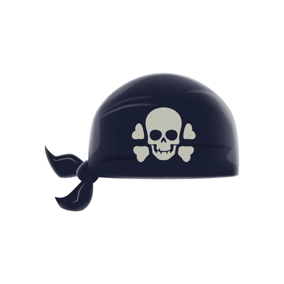 bandana pirata dos desenhos animados com caveira jolly roger vetor