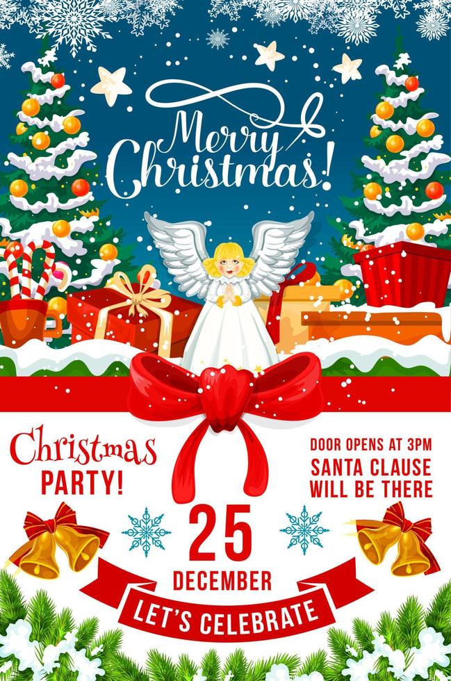 cartaz de convite de festa de natal do feriado de natal vetor