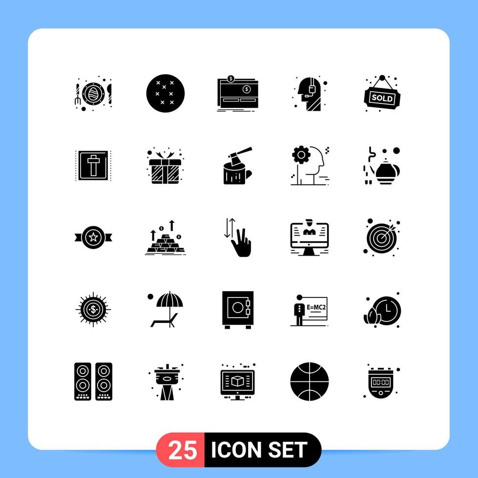 25 ícones criativos, sinais e símbolos modernos de marca de plataforma de casa vendida ajudam elementos de design de vetores editáveis
