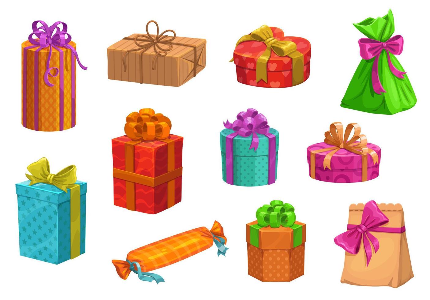 presente, caixas de presente. caixa de presente de natal ou aniversário vetor