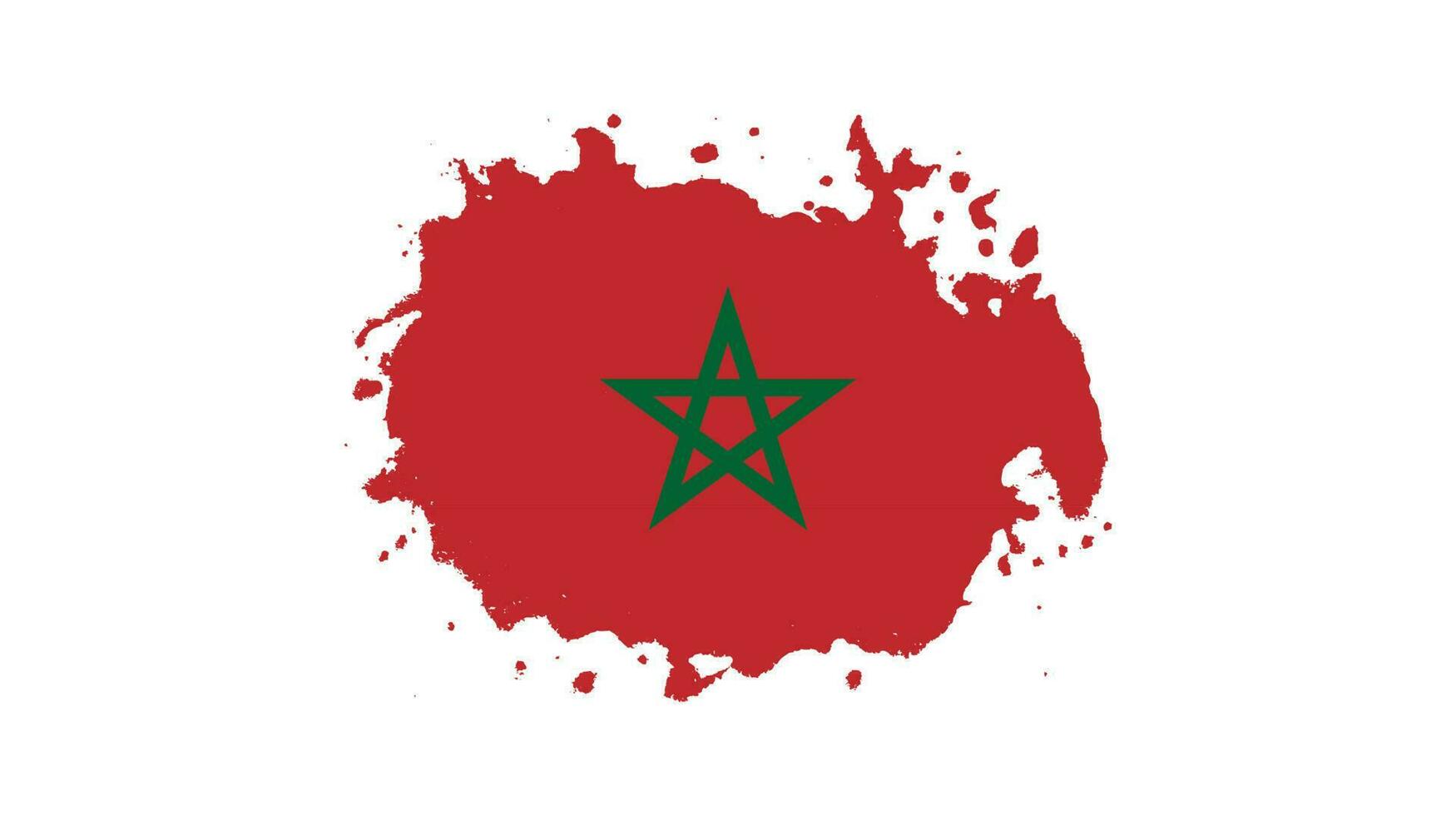 vetor de bandeira de marrocos pincelada de tinta