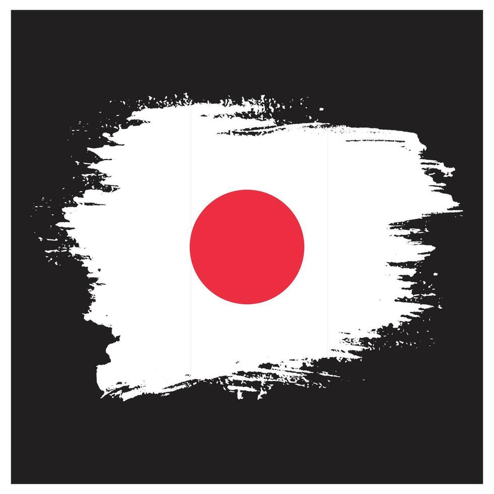 vetor de bandeira suja de japão de tinta de mão colorida