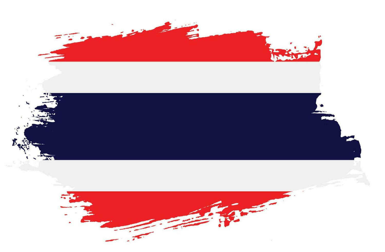 vetor de bandeira da tailândia pincelada de tinta grunge