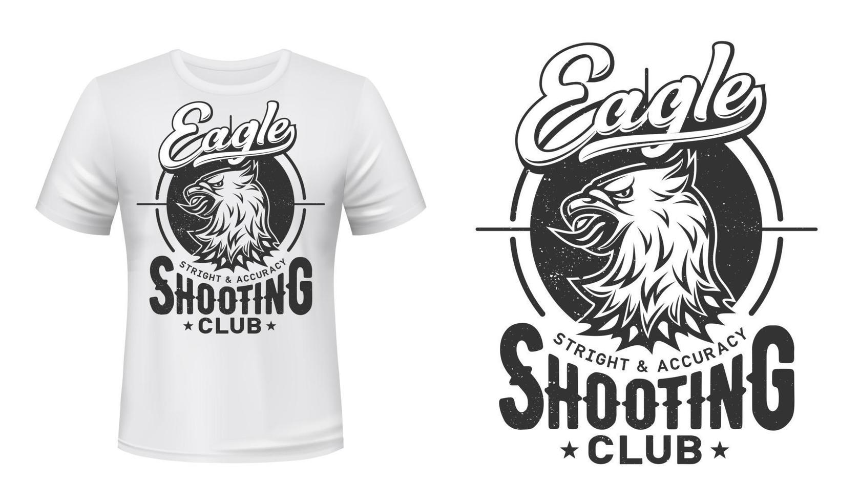 maquete de impressão de camiseta de águia, clube esportivo de tiro vetor