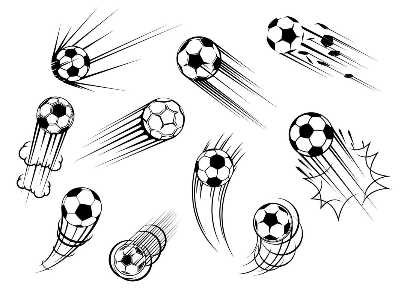 ícones de bolas de esporte, gol de futebol de jogo de futebol vetor
