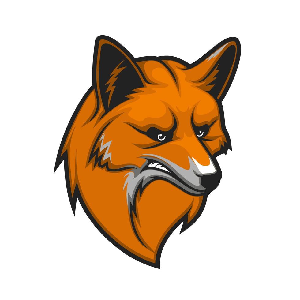 focinho de animal raposa vermelha, logotipo mascote da equipe esportiva vetor