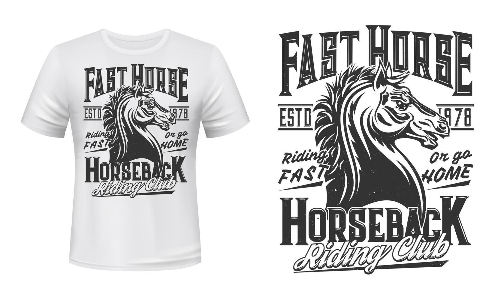 impressão de camiseta clube equestre e equestre vetor