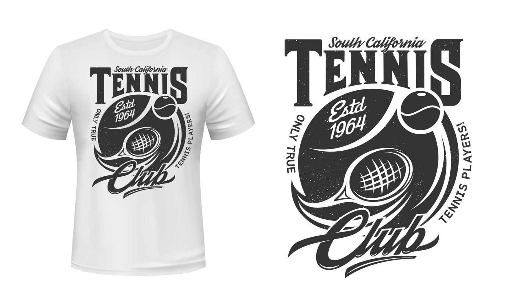 modelo de vetor de impressão de camiseta de clube esportivo de tênis