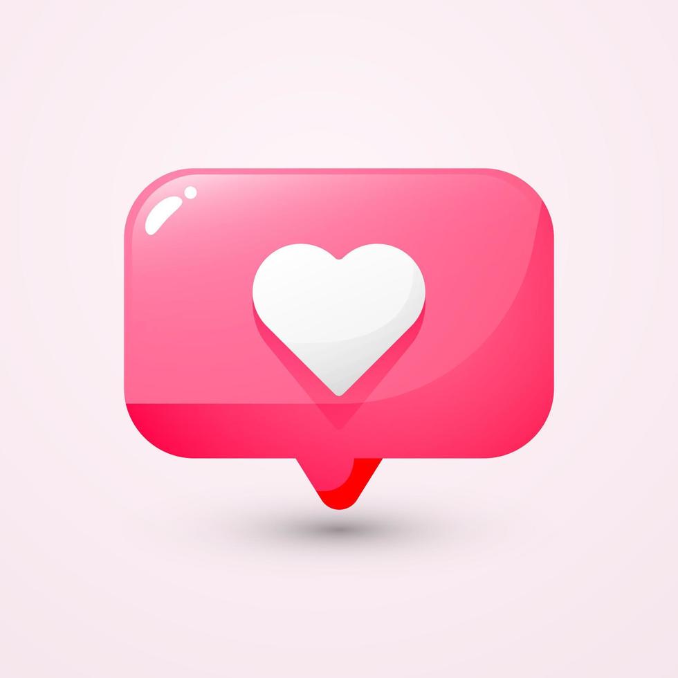 coração ilustração em vetor ícone de notificação de mídia social