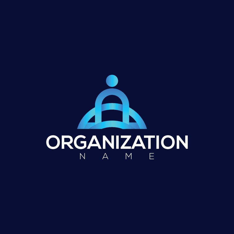 modelo de vetor de design de logotipo de organização