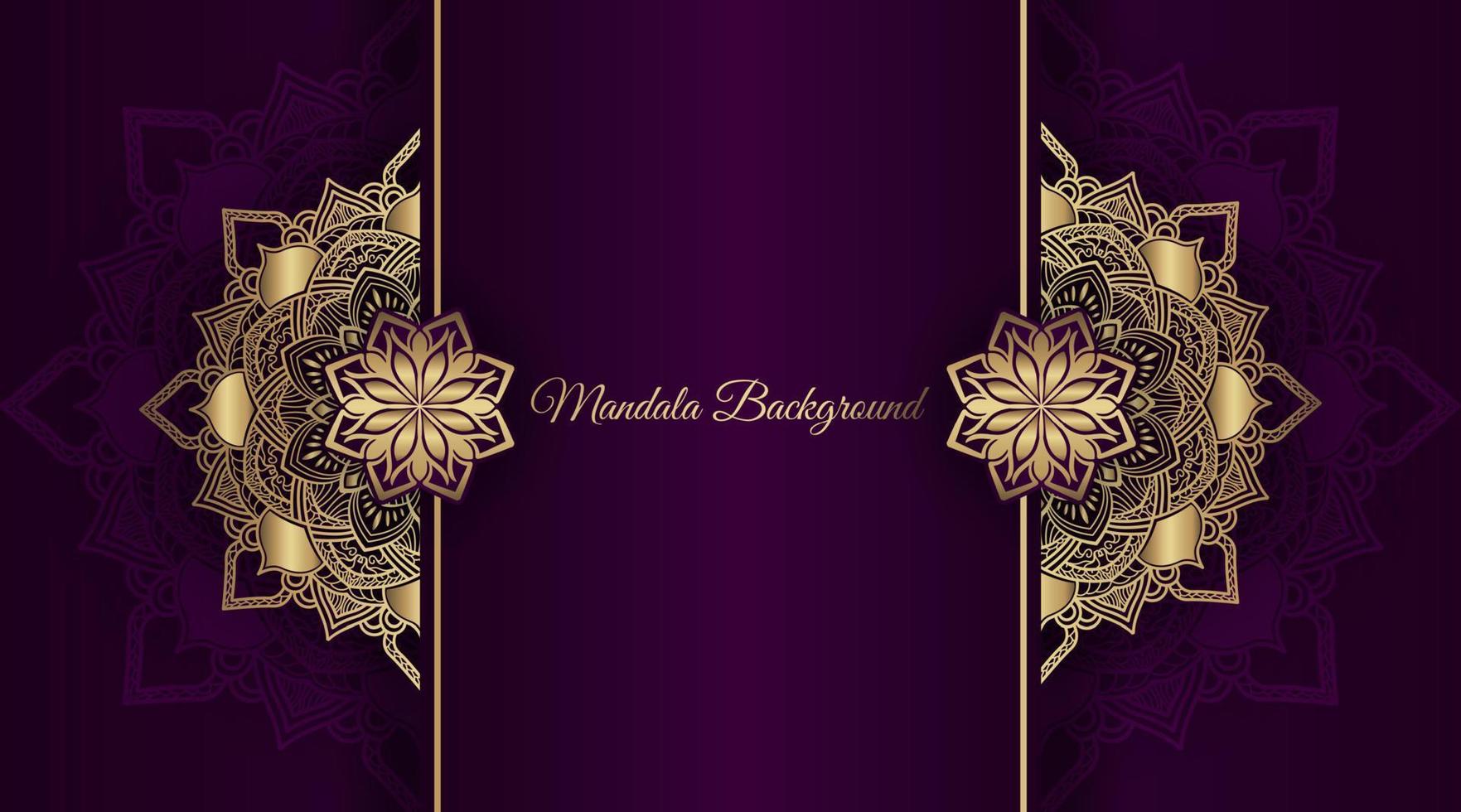 fundo de luxo roxo com ornamento de mandala vetor