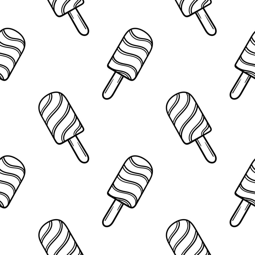 padrão perfeito de sorvete desenhado à mão vetor