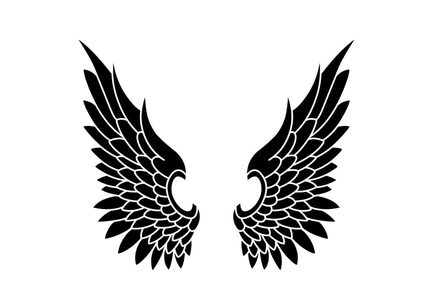 vetor livre asas de anjo arte de linha e contorno