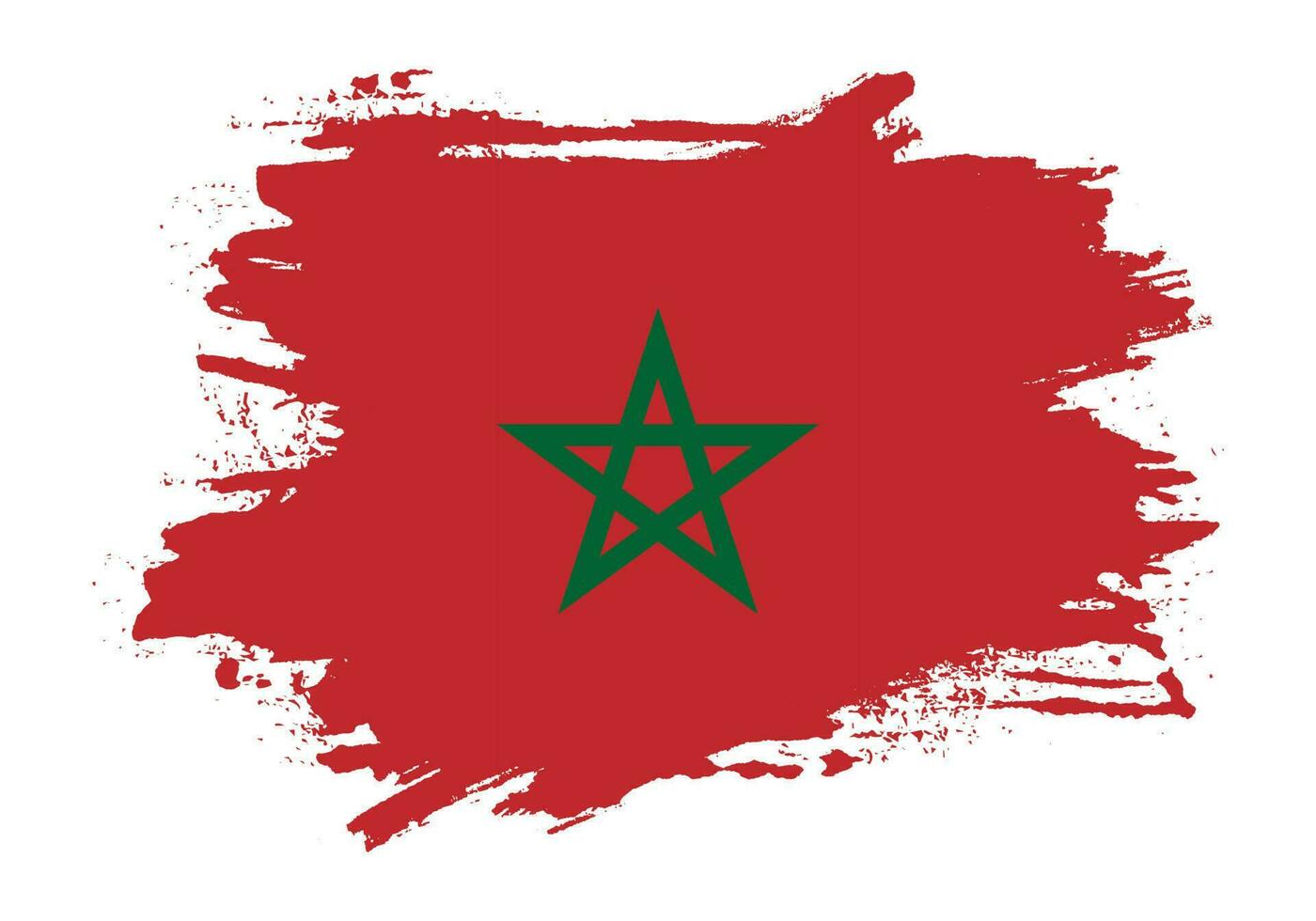 vetor de bandeira de marrocos forma de traçado de pincel de tinta