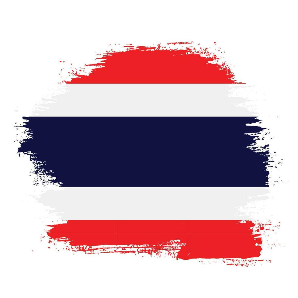 vetor de bandeira de modelo de traçado de pincel de tinta tailândia