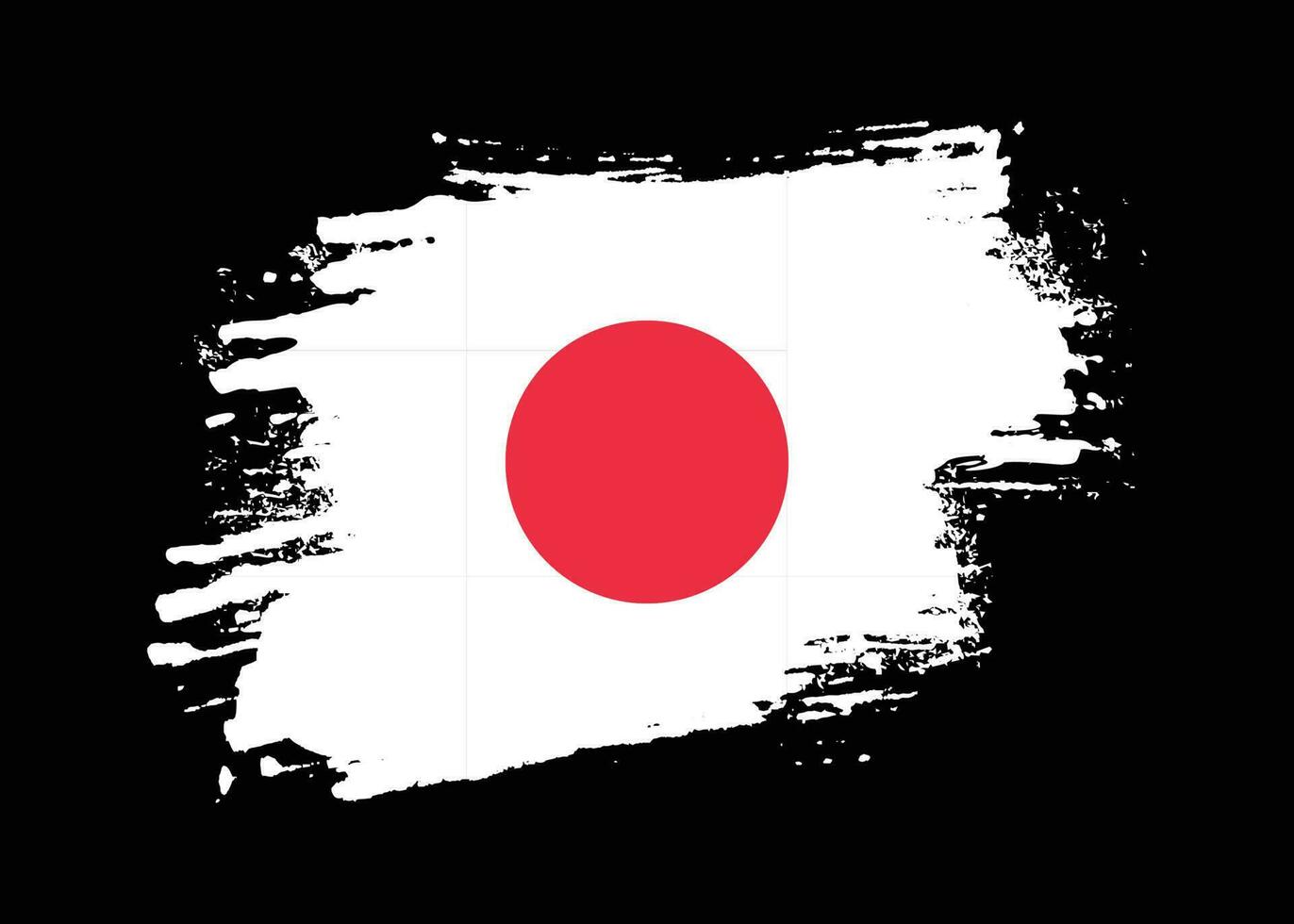 pintar vetor de bandeira do japão pincelada grunge