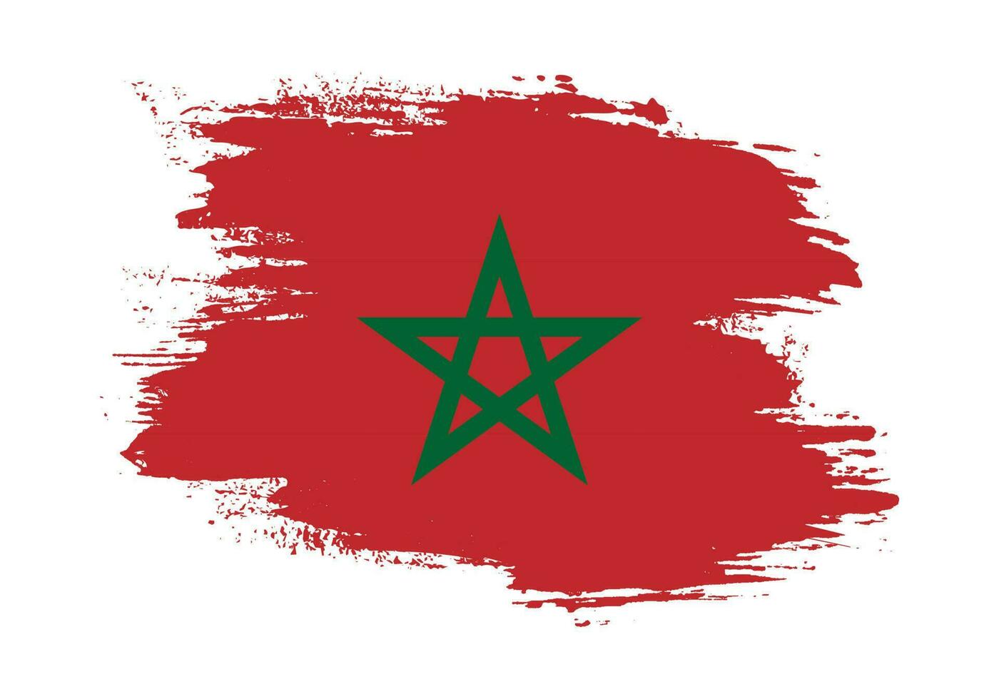 pintura pincelada textura grunge vetor de bandeira de Marrocos