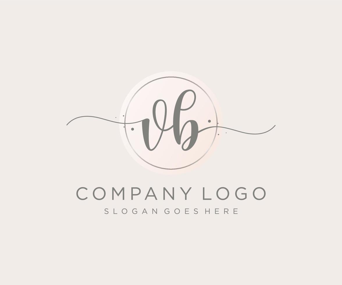 logo feminino inicial vb. utilizável para logotipos de natureza, salão, spa, cosméticos e beleza. elemento de modelo de design de logotipo de vetor plana.