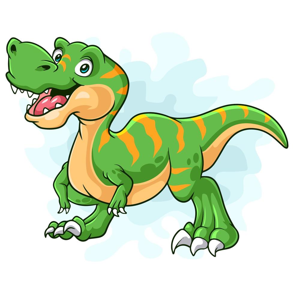 dinossauro verde dos desenhos animados sobre fundo branco 8733616 Vetor no  Vecteezy