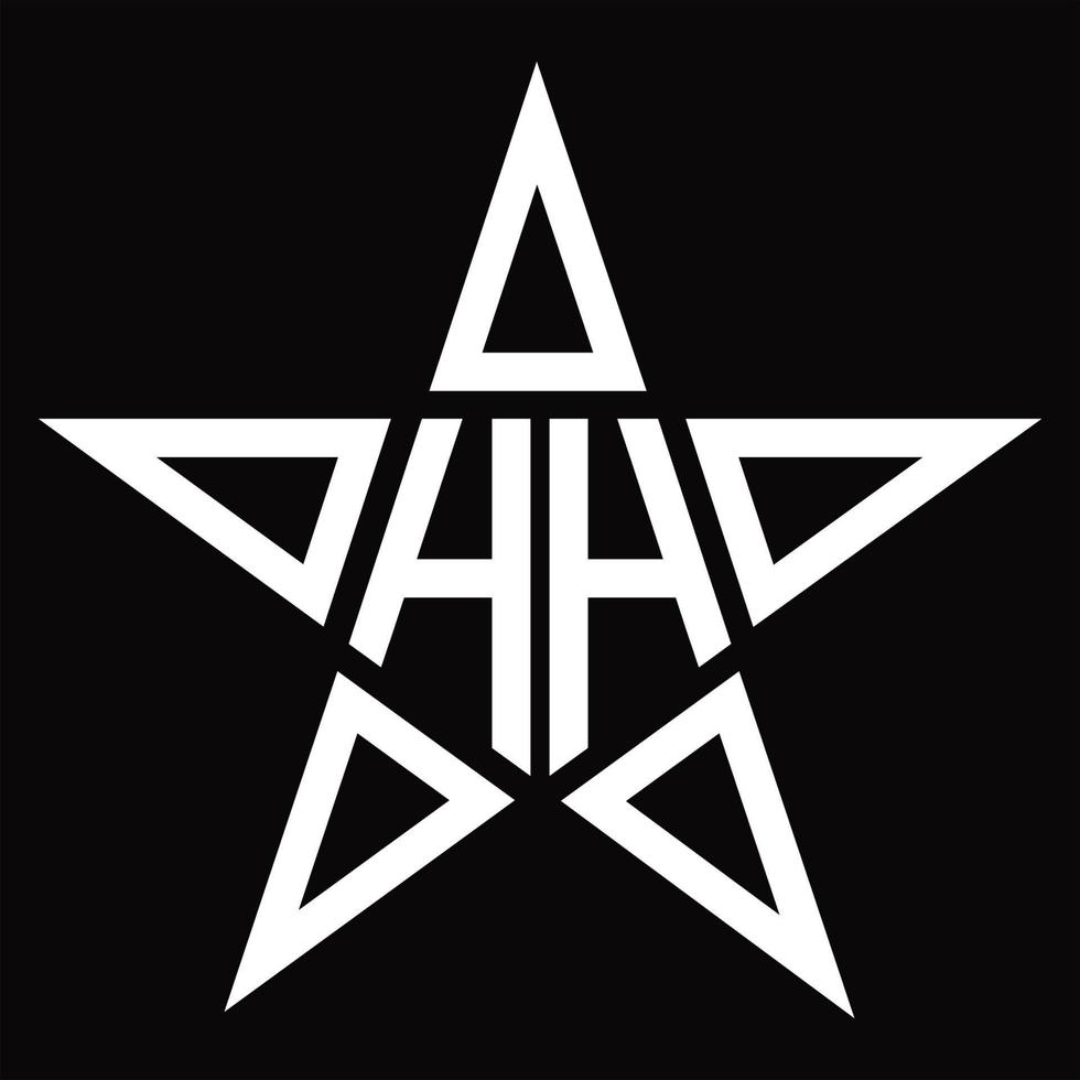 monograma de logotipo hh com modelo de design em forma de estrela vetor