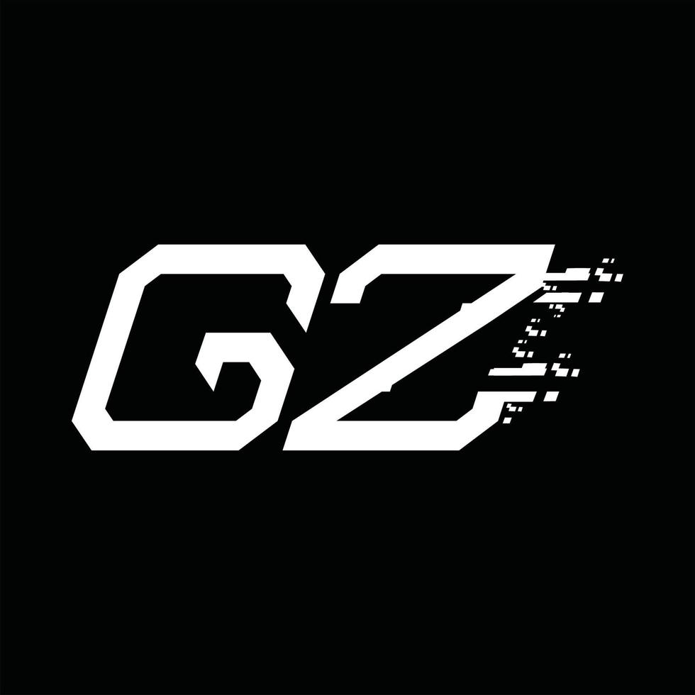 modelo de design de tecnologia de velocidade abstrata de monograma de logotipo gz vetor