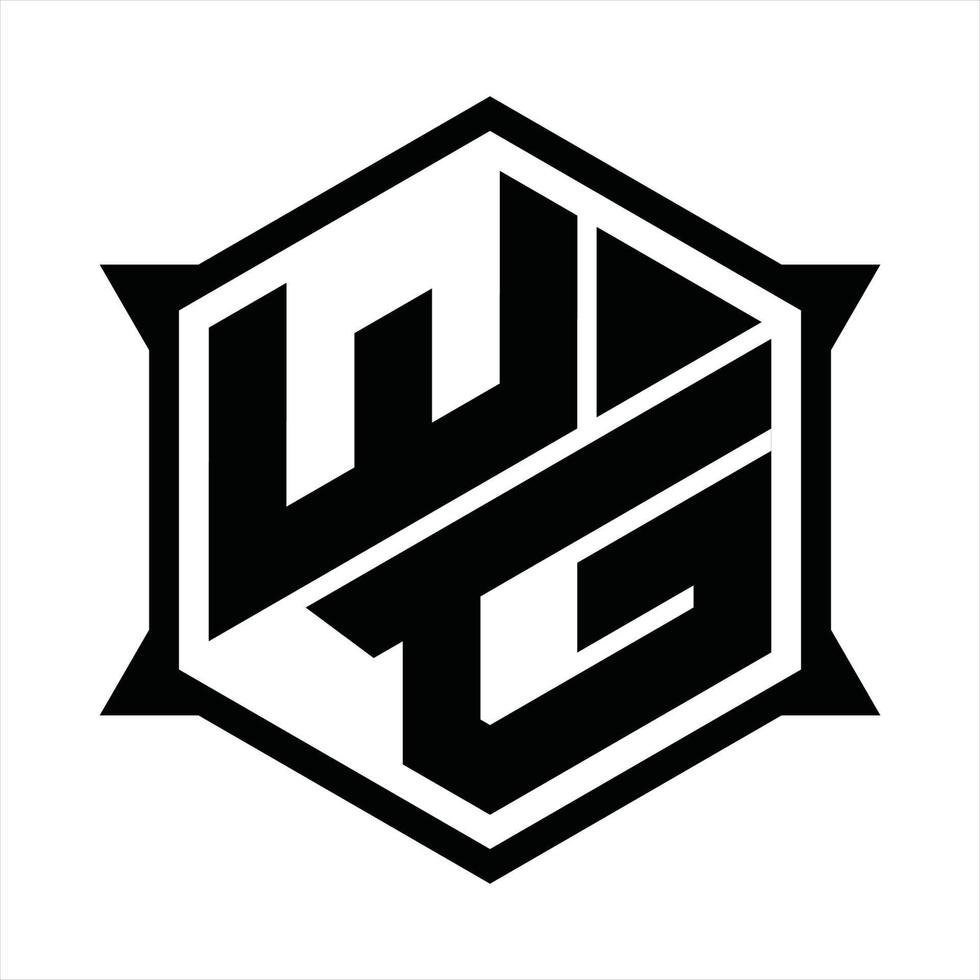 modelo de design de monograma de logotipo wg vetor