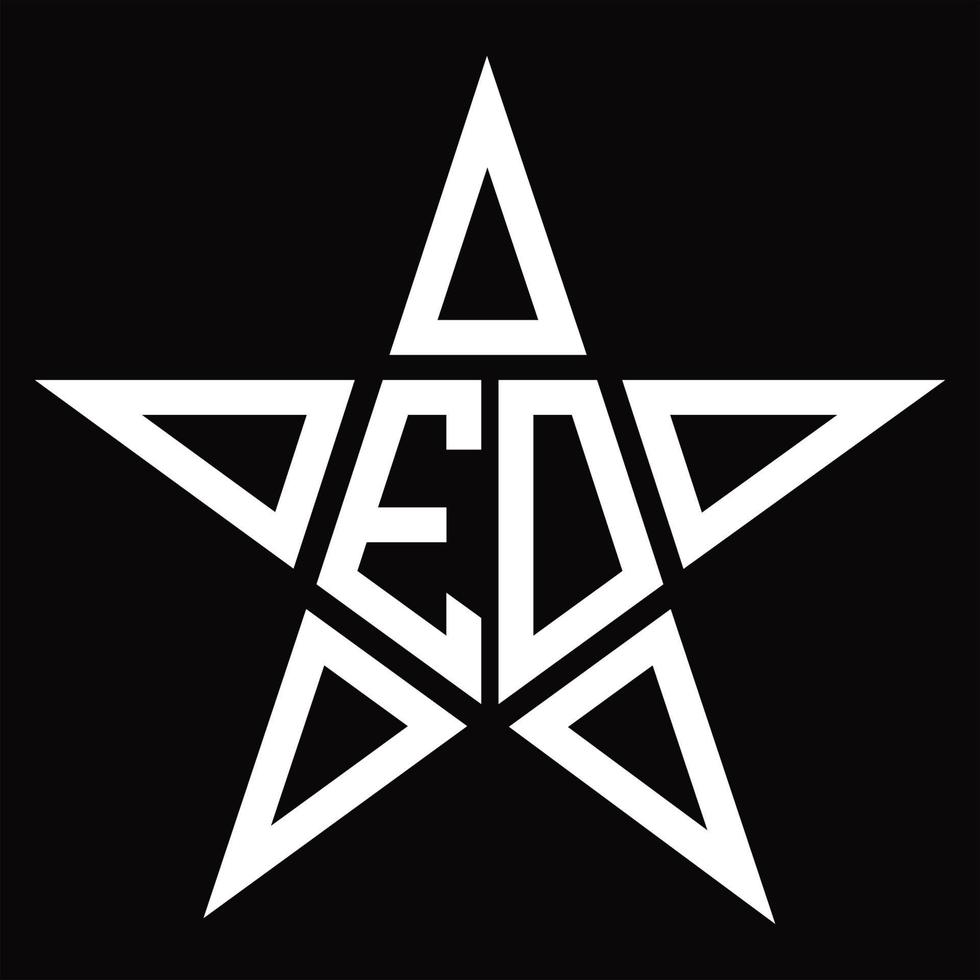 monograma de logotipo eo com modelo de design em forma de estrela vetor