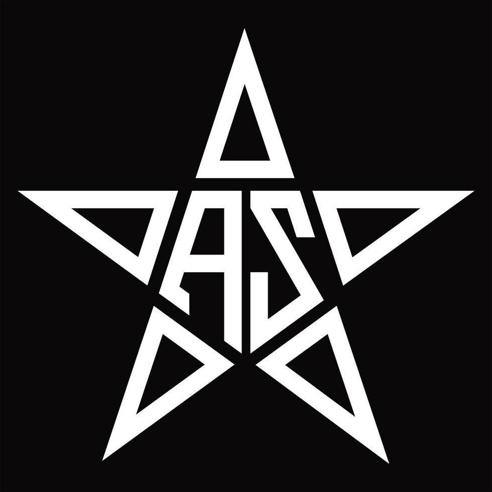 monograma de logotipo az com modelo de design em forma de estrela vetor