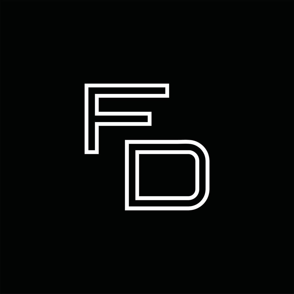 monograma de logotipo fd com modelo de design de estilo de linha vetor