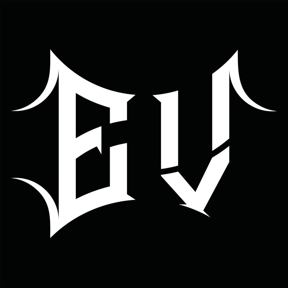 monograma de logotipo ev com modelo de design de forma abstrata vetor