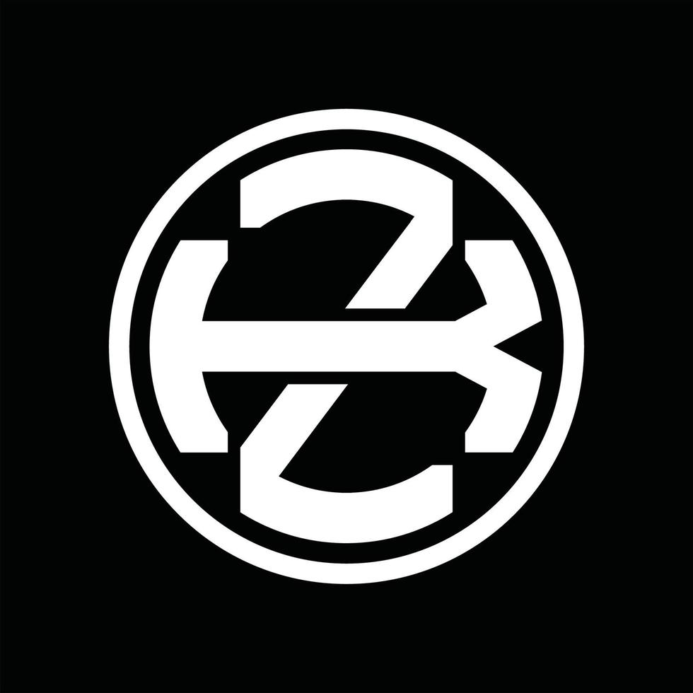 modelo de design de monograma de logotipo zk vetor