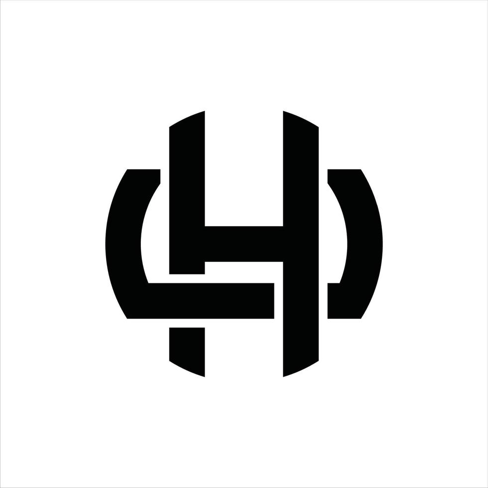 modelo de design de monograma de logotipo hu vetor