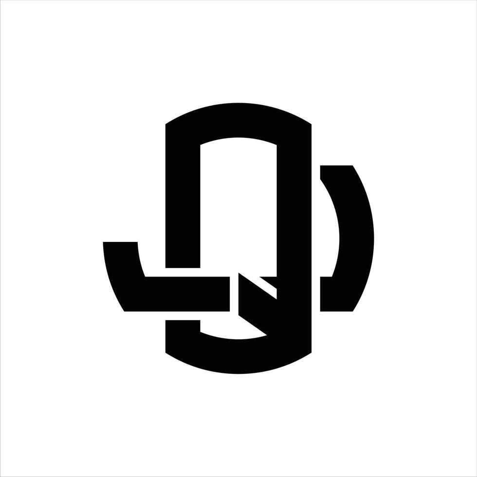 modelo de design de monograma de logotipo qj vetor