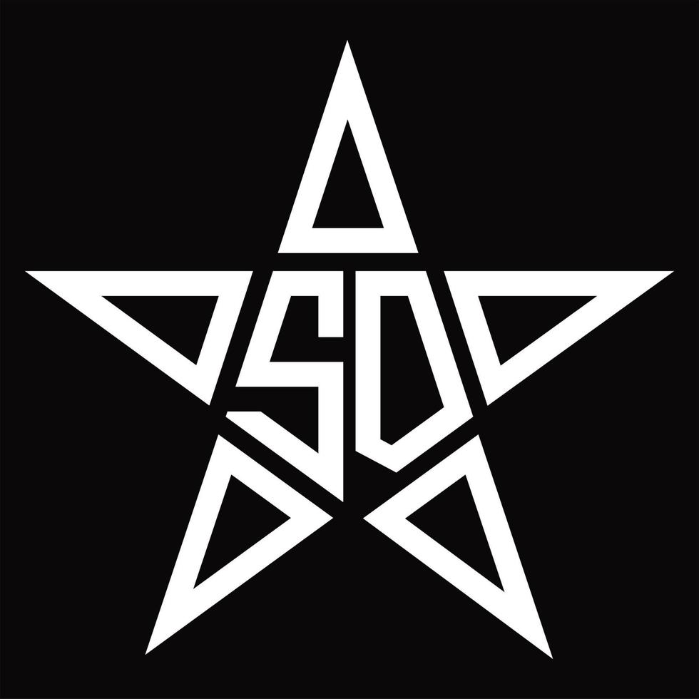 monograma de logotipo sd com modelo de design em forma de estrela vetor