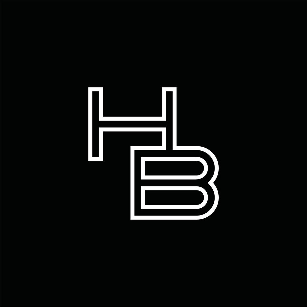 monograma de logotipo hb com modelo de design de estilo de linha vetor