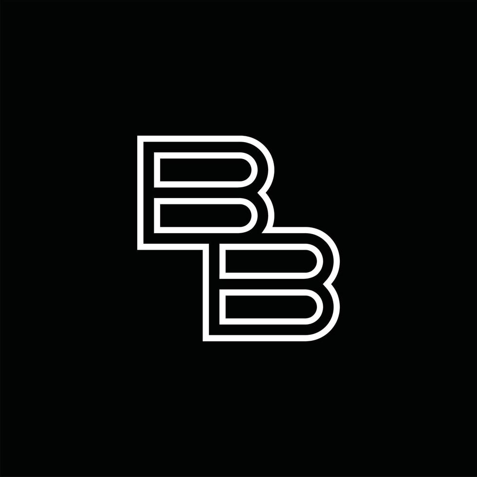 monograma do logotipo bb com modelo de design de estilo de linha vetor