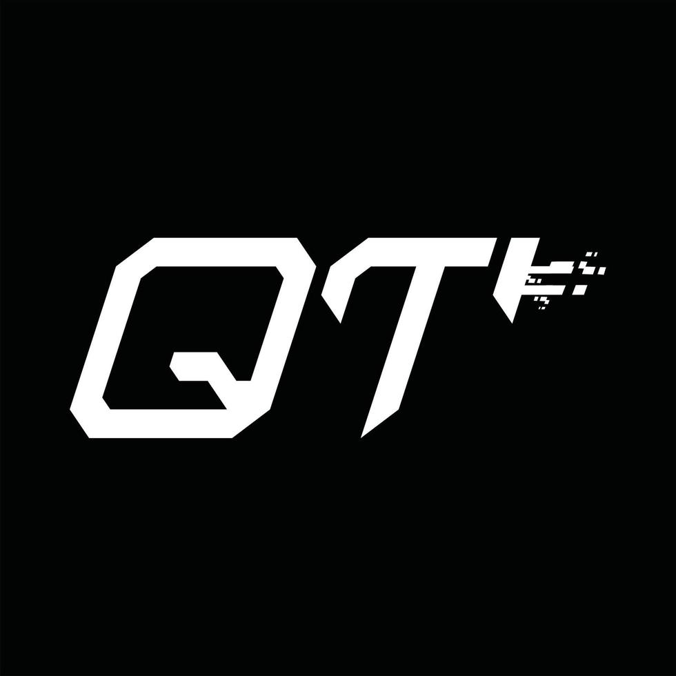 modelo de design de tecnologia de velocidade abstrata de monograma de logotipo qt vetor